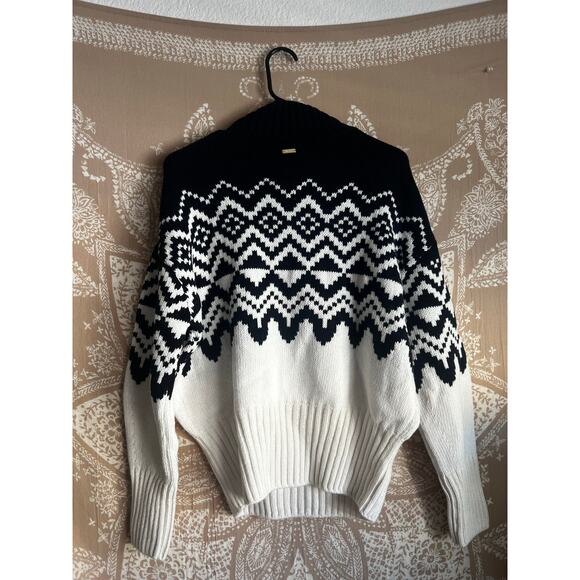 NWT Barbour Gwyn Fair Isle Cotton & Wool Blend Sweater in Cloud - Picture 9 of 9